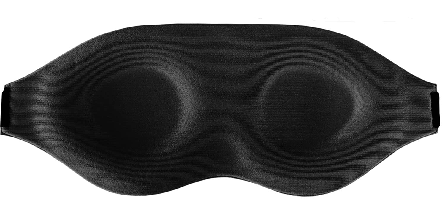 Dr. ArthritisDoctor Developed Sleep Eye Mask, Sleeping Masks for Women & Men, Contoured Blackout Adjustable Sleep Mask Eye Cover & Doctor Written Handbook (Black)