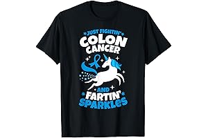 Funny Colon Cancer Fighter Gift Idea, Unisex Colon Cancer Warrior Fighting Unicorn Quote T-Shirt