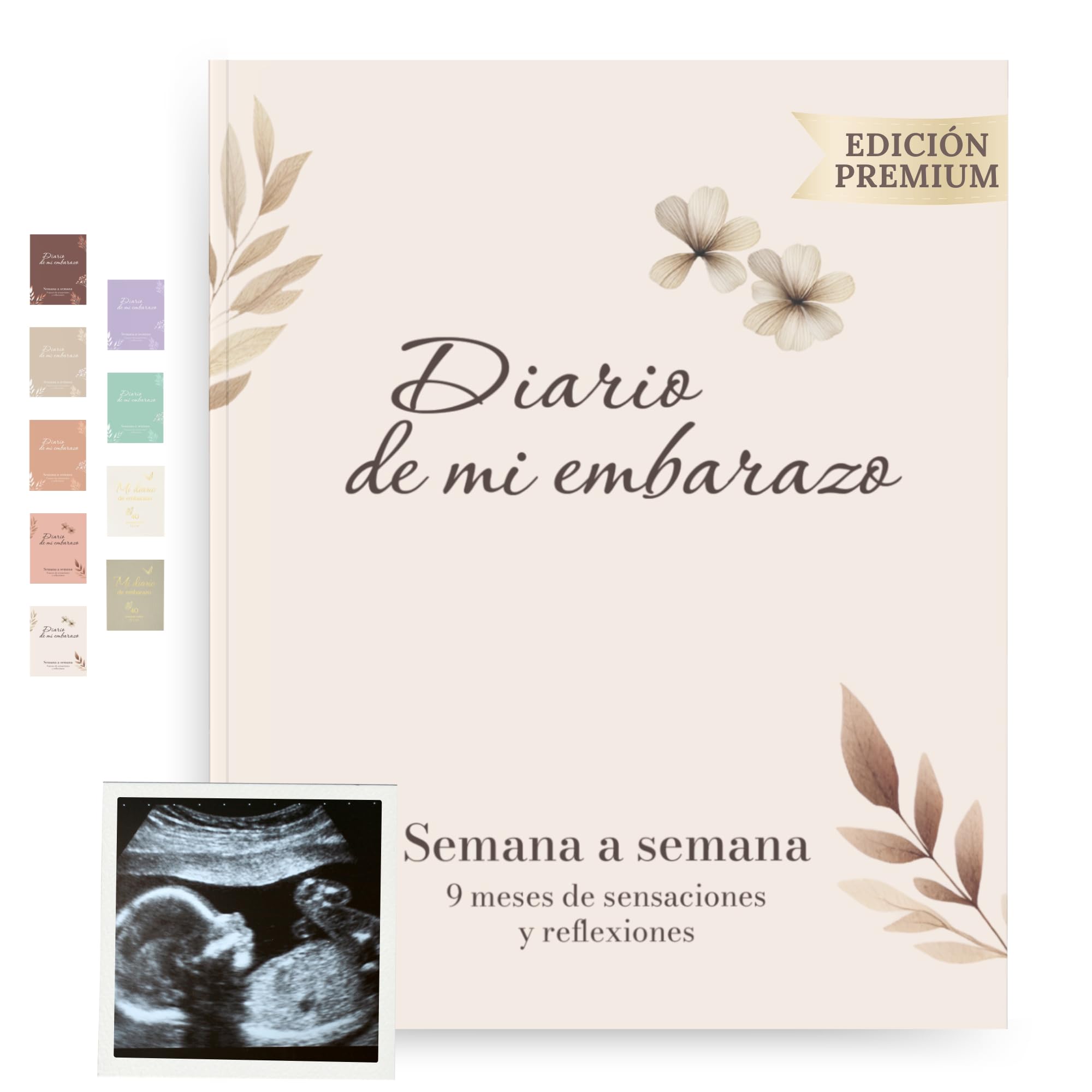 HuBorns - Diario Embarazo para Capturar Semanalmente cada Momento, Espacio para Fotos y Ecografías, Libro Embarazo Recuerdos Especiales, Diario de Embarazo Español para Organizar y Preparar el Parto