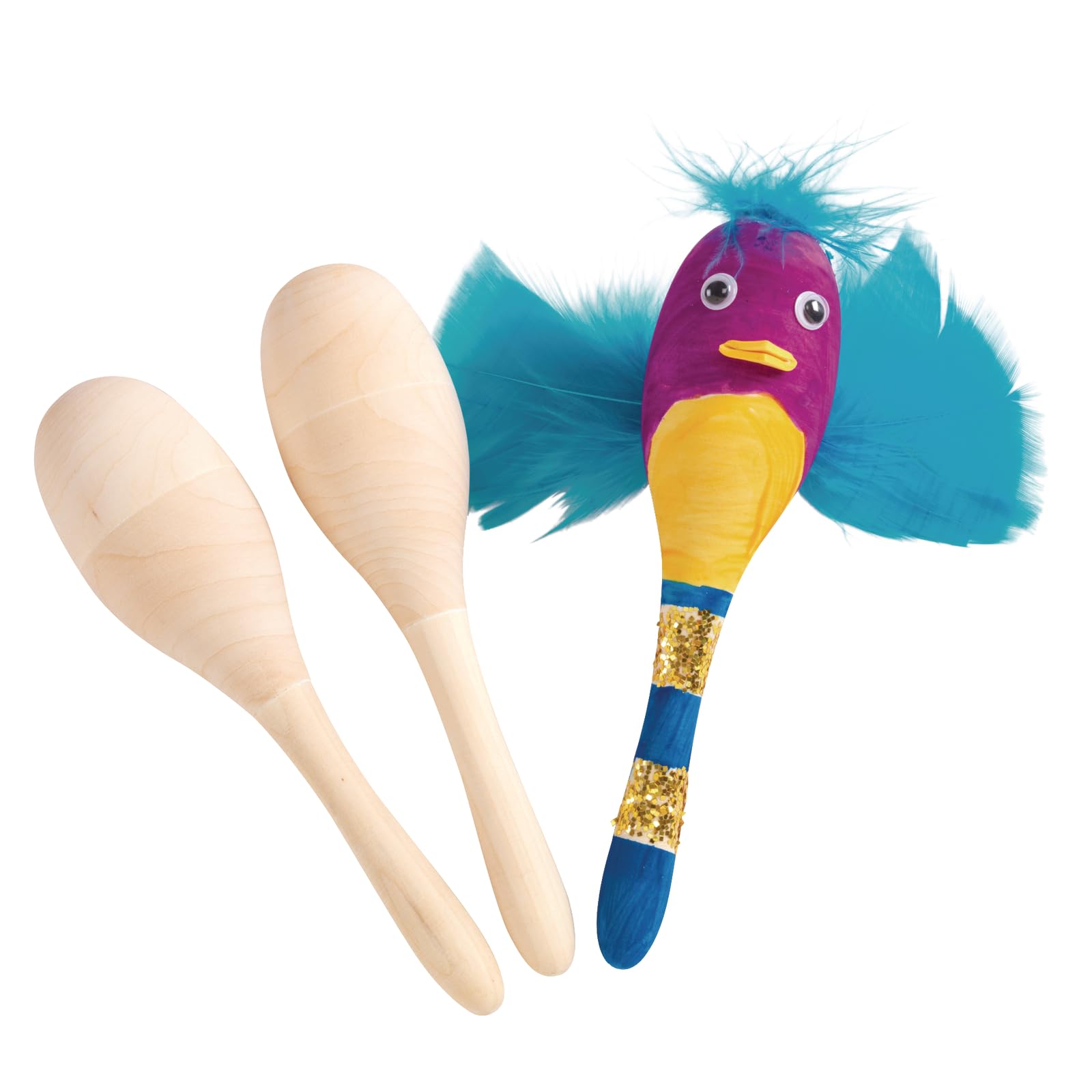 Colorations Maracas - Juego de 12 maracas de madera