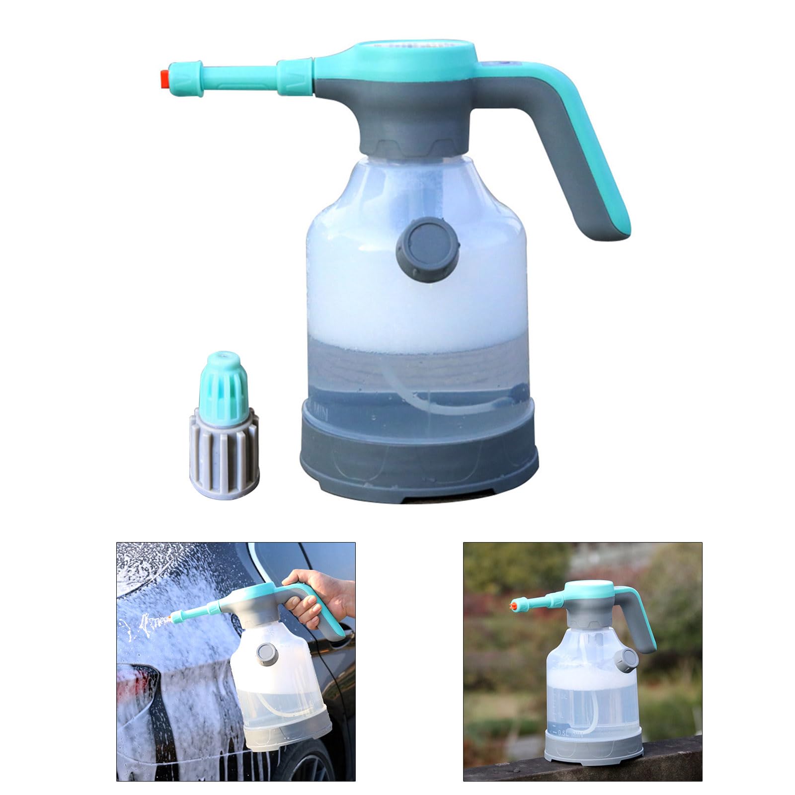 Spruzzatore elettrico da giardino da 1,5 litri, ricaricabile, per la cura della casa e delle piante e l'irrigazione dei fiori da giardino ricaricabile