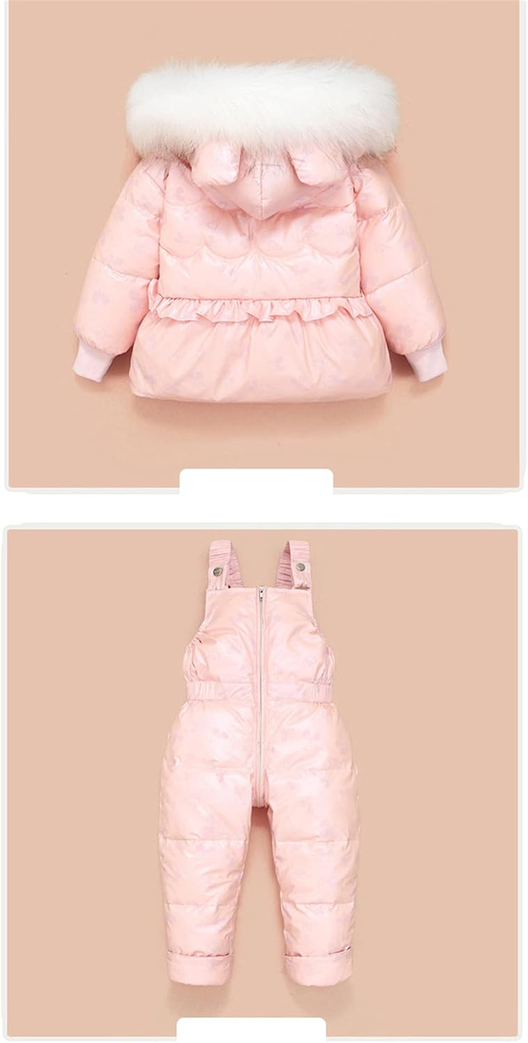 Children Down Coat Jacket + Jumpsuit Kids Toddler Girl Boy Clothes Down 2Pcs Winter Outfit Suit Warm Baby Overalls Sets