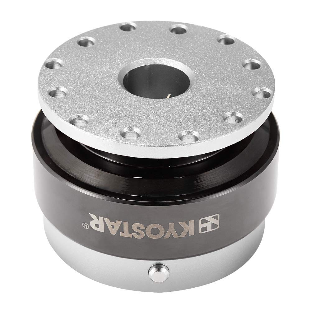Kyostar Kit Boss con Adattatore Quick Release per Volante in Titanio e Nabe in Alluminio (Argento)