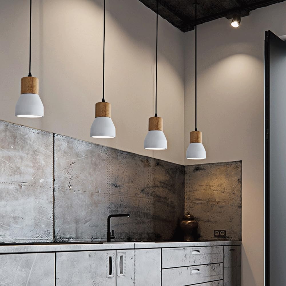 Mini Lámpara Colgante De Metal Y Madera, Lámpara Moderna para