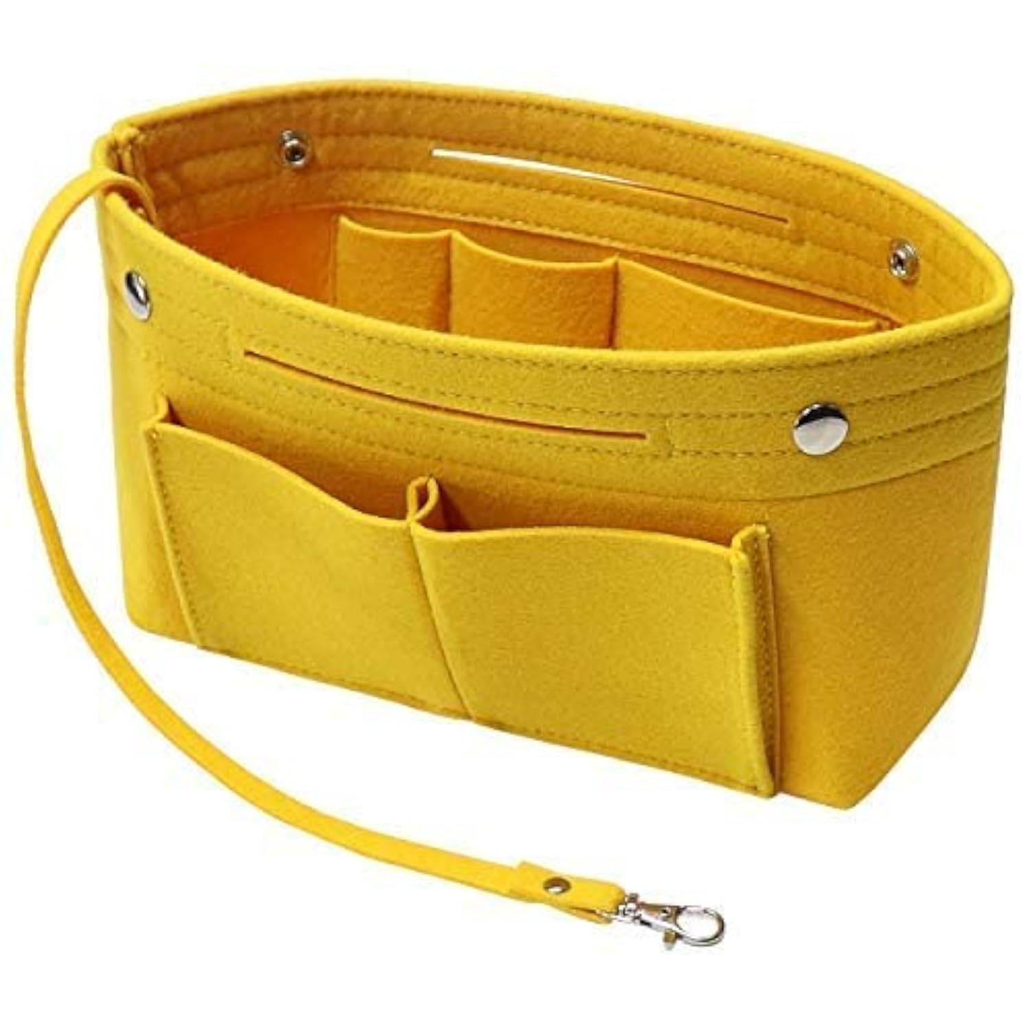Soyizom Yellow Felt Handbag Purse Organiser Liner Shaper Insert Bag In Bag With Keychain For Speedy Neverfull, 8 Colors（,Large）