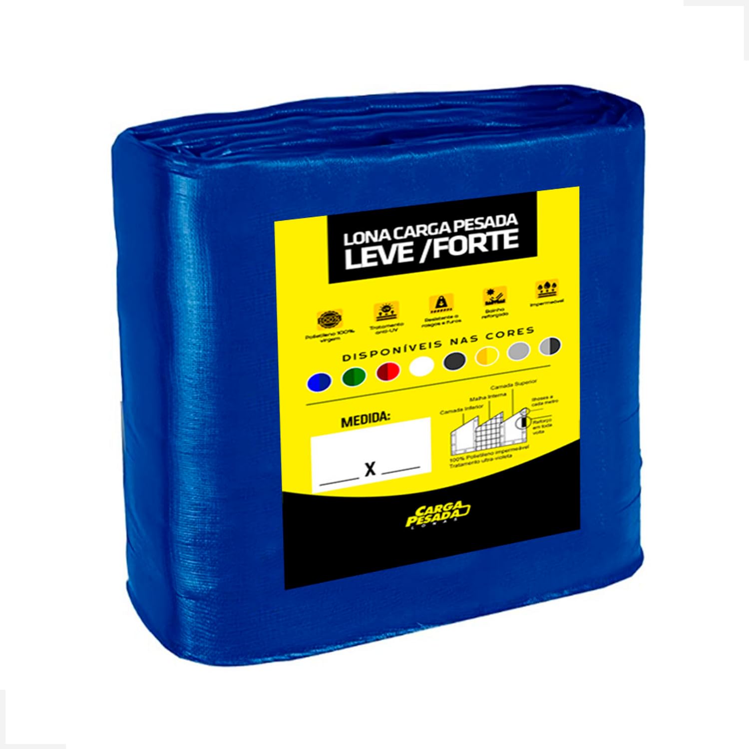Lona 7X8 / 8X7 Plástica Impermeável 180 Micras Multiuso Reforçada