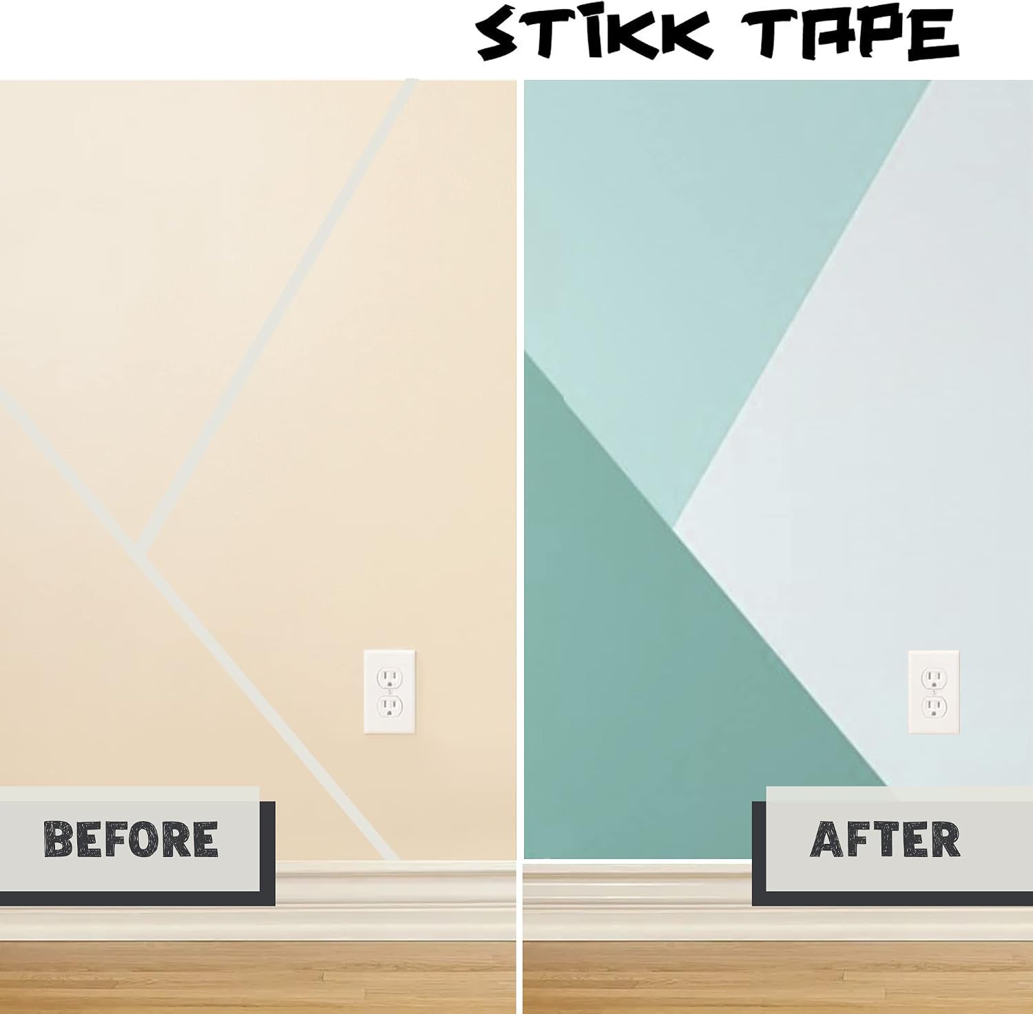 STIKK Painters Tape - 3pk White Painter Tape - 1 inch x 60 Yards - Paint Tape for Painting, Edges, Trim, Walls, Ceilings, Finishing - Masking Tape for DIY Paint Projects - Residue-Free Painting Tape