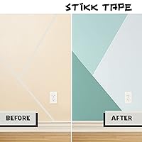 Vista 6 de STIKK Cinta de pintor - Paquete de 3 cintas blancas para pintor - 1 pulgada x 60 yardas - Cinta de pintura para pintura, bordes, recortes, techos