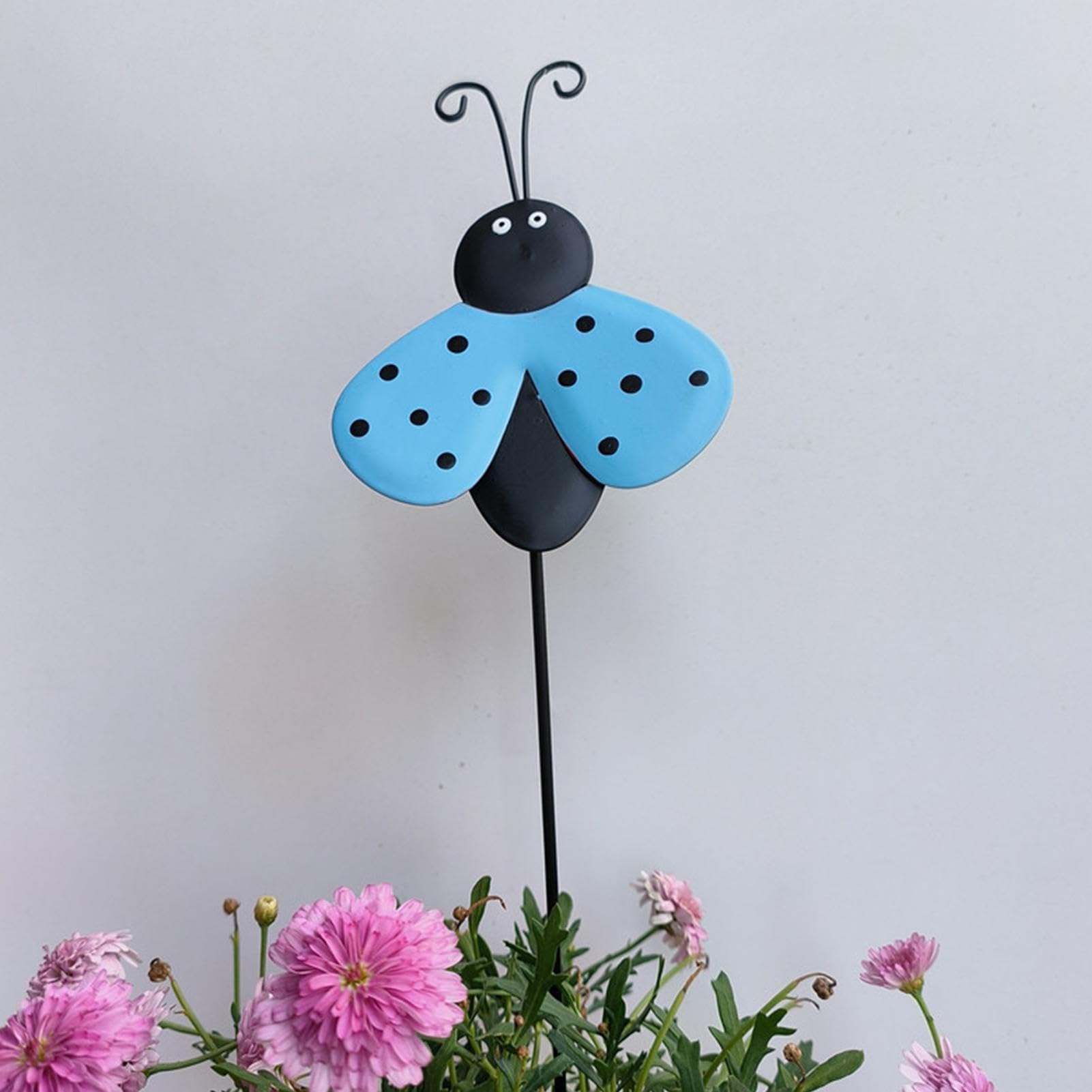 10 Marienkäfer Gartenstecker – Ca. 30 Cm, Aus Metall & Harz, Deko Für Garten & Hof