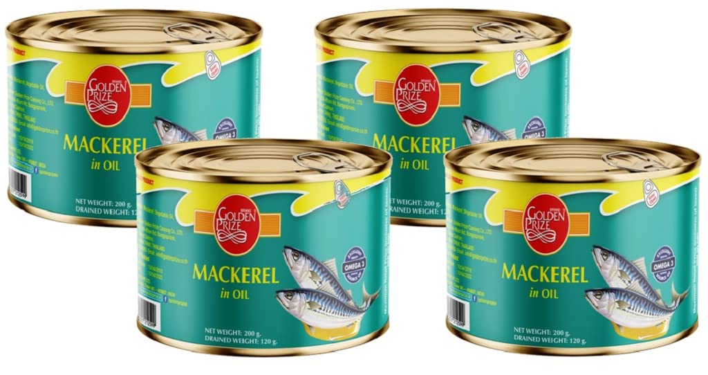 Golden Prize Mackerel In Oil, 200 g(Pack of 4)