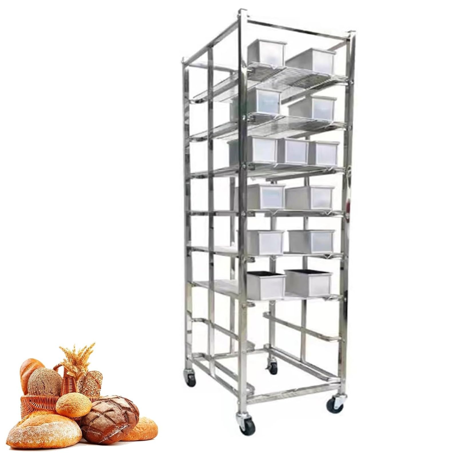 Backblech Organizer Schrank - Edelstahl-Drehgestell, Backblech Zum Abkühlen Von Brot, Robustes, Stapelbares Tablettgestell, Für Pizza, Brot, Kuchen, Kekse, Küchenorganisation