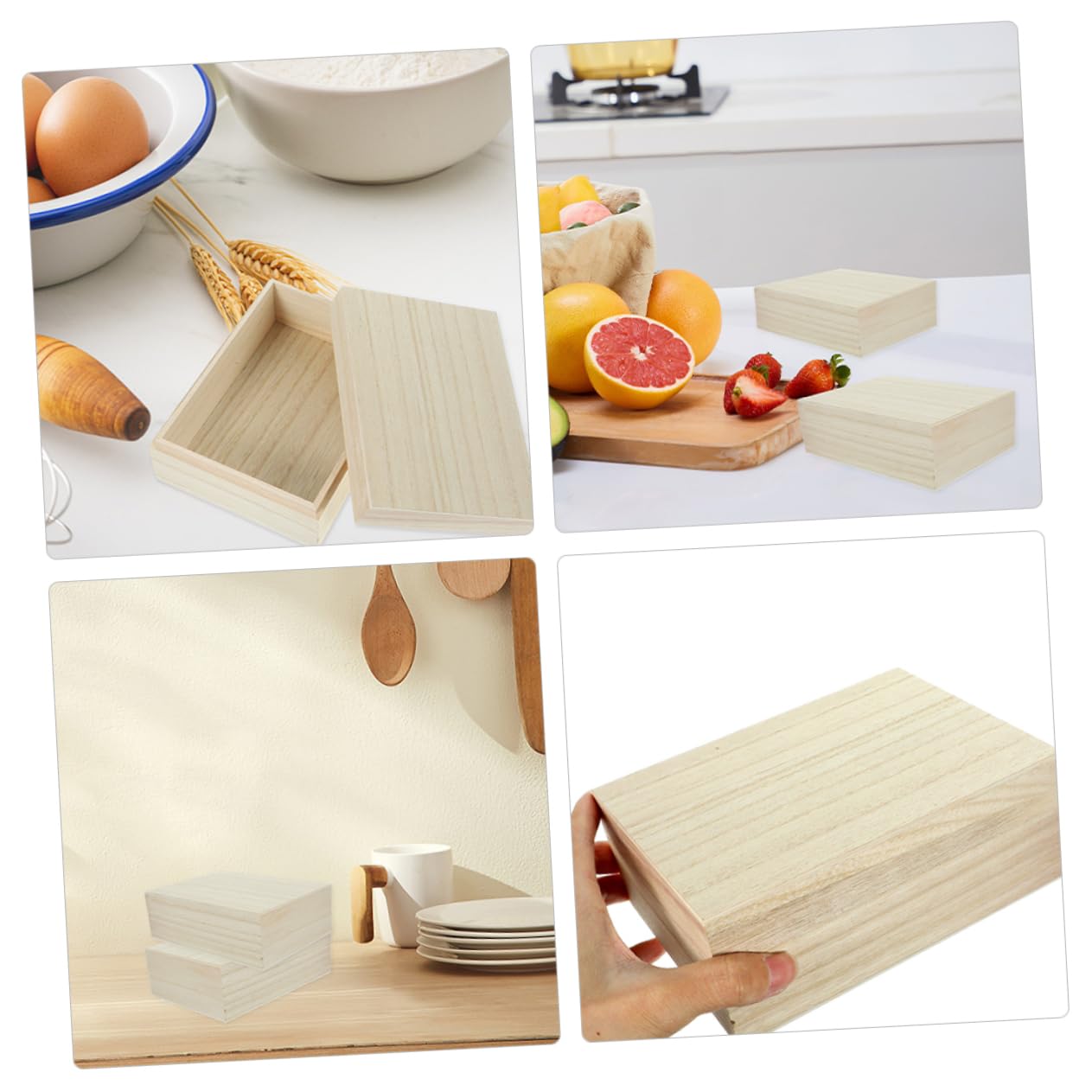 BEBEMOKO Recipe Cards Wooden Storage Organizer Home Wooden Recipe Holder Compact Portable Present for Kitchen