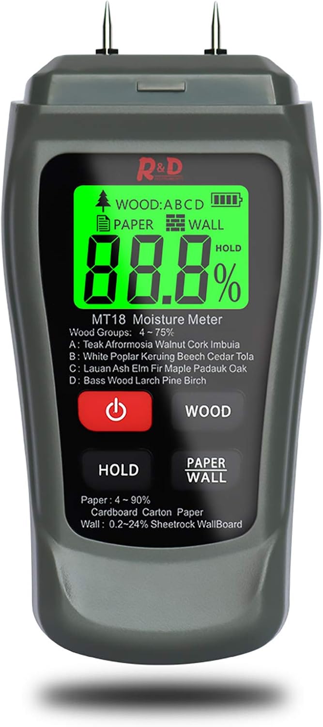 Moisture Meter, Moisture Meter Digital, Pin Type Moisture Meter with HD