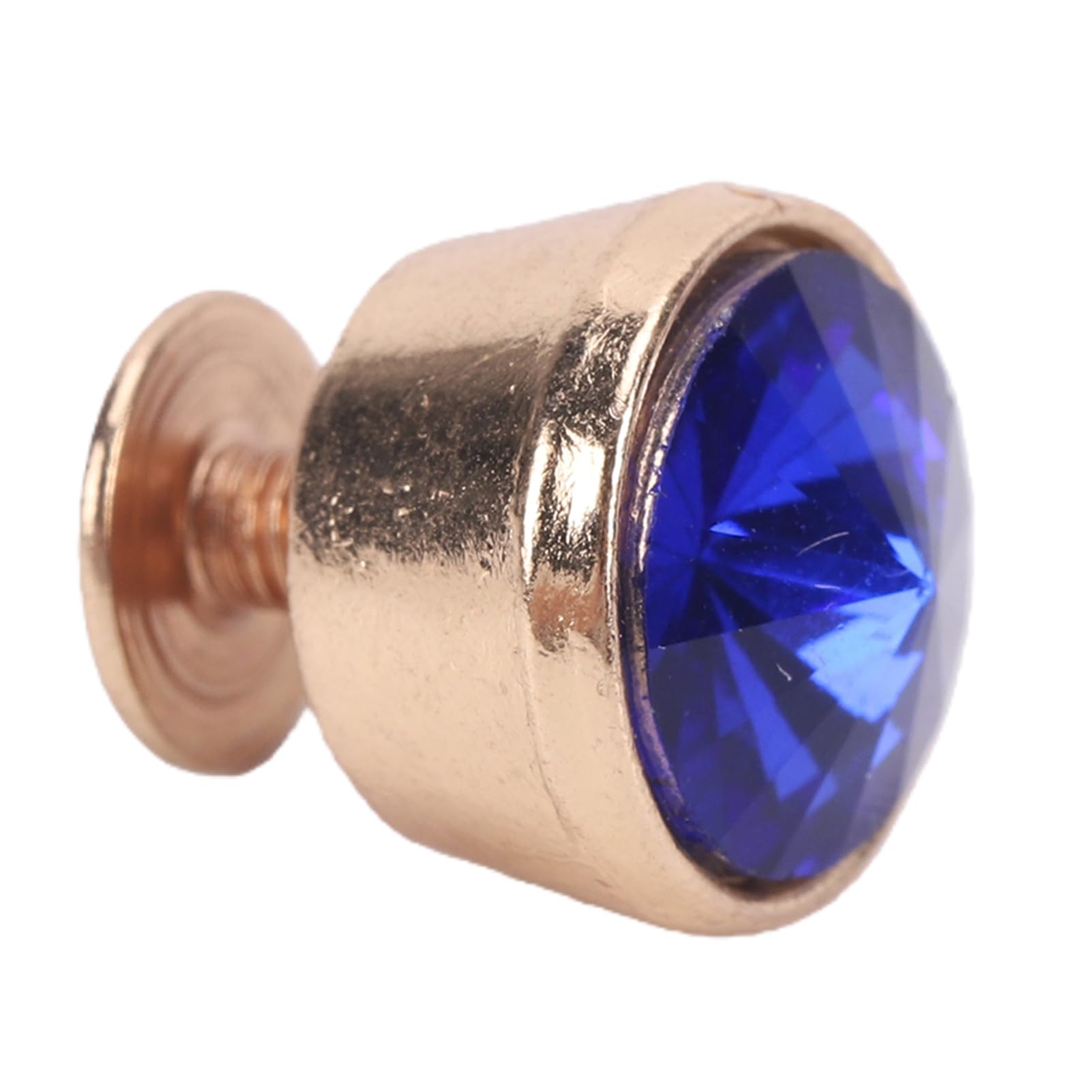 Luocute Remaches de Cristal Azul de 12 Mm, 100 Piezas con Base Chapada en Oro