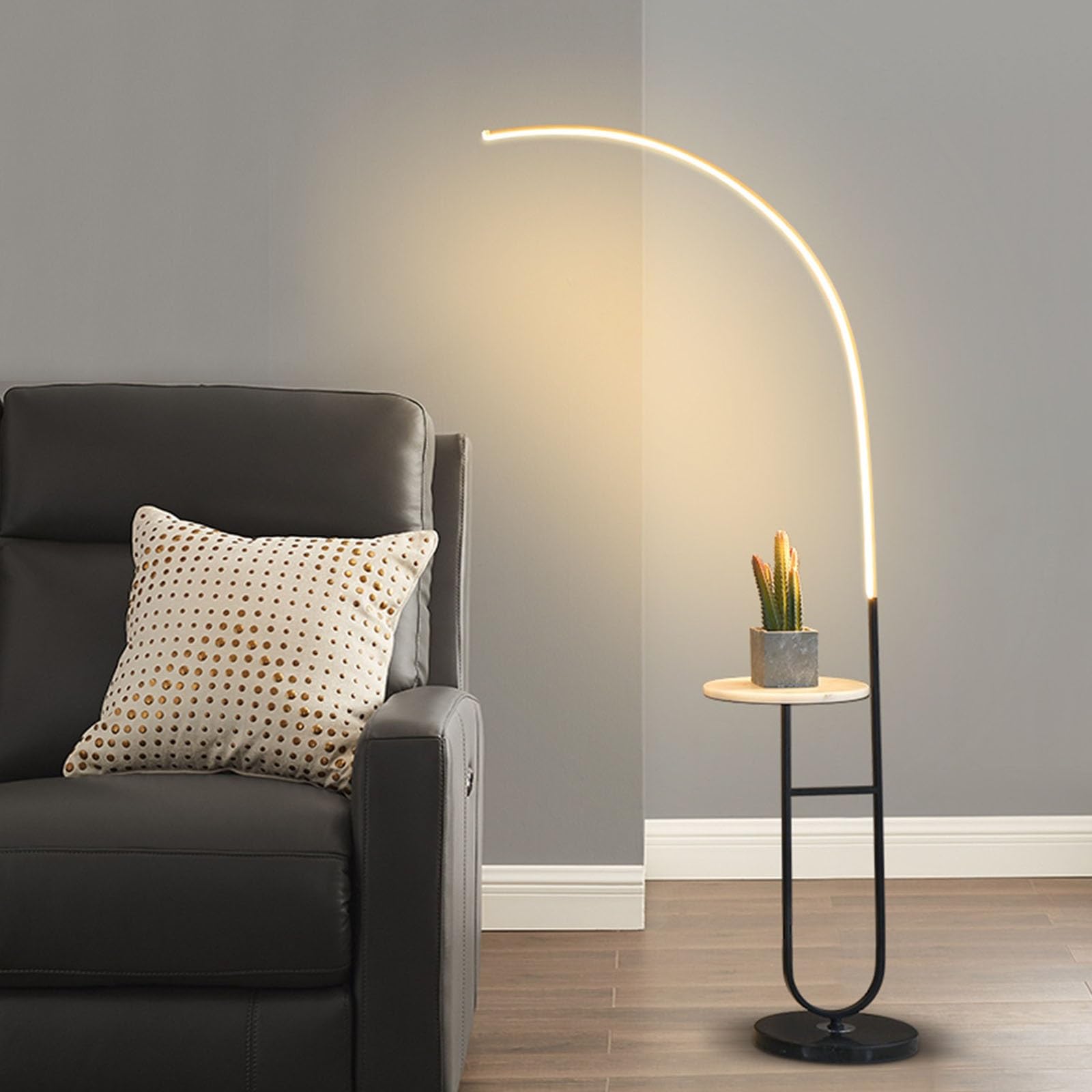 Lámparas Lámpara de pie y mesa auxiliar LED creativa moderna | con mesa for sala de estar, estudio, oficina, dormitorio