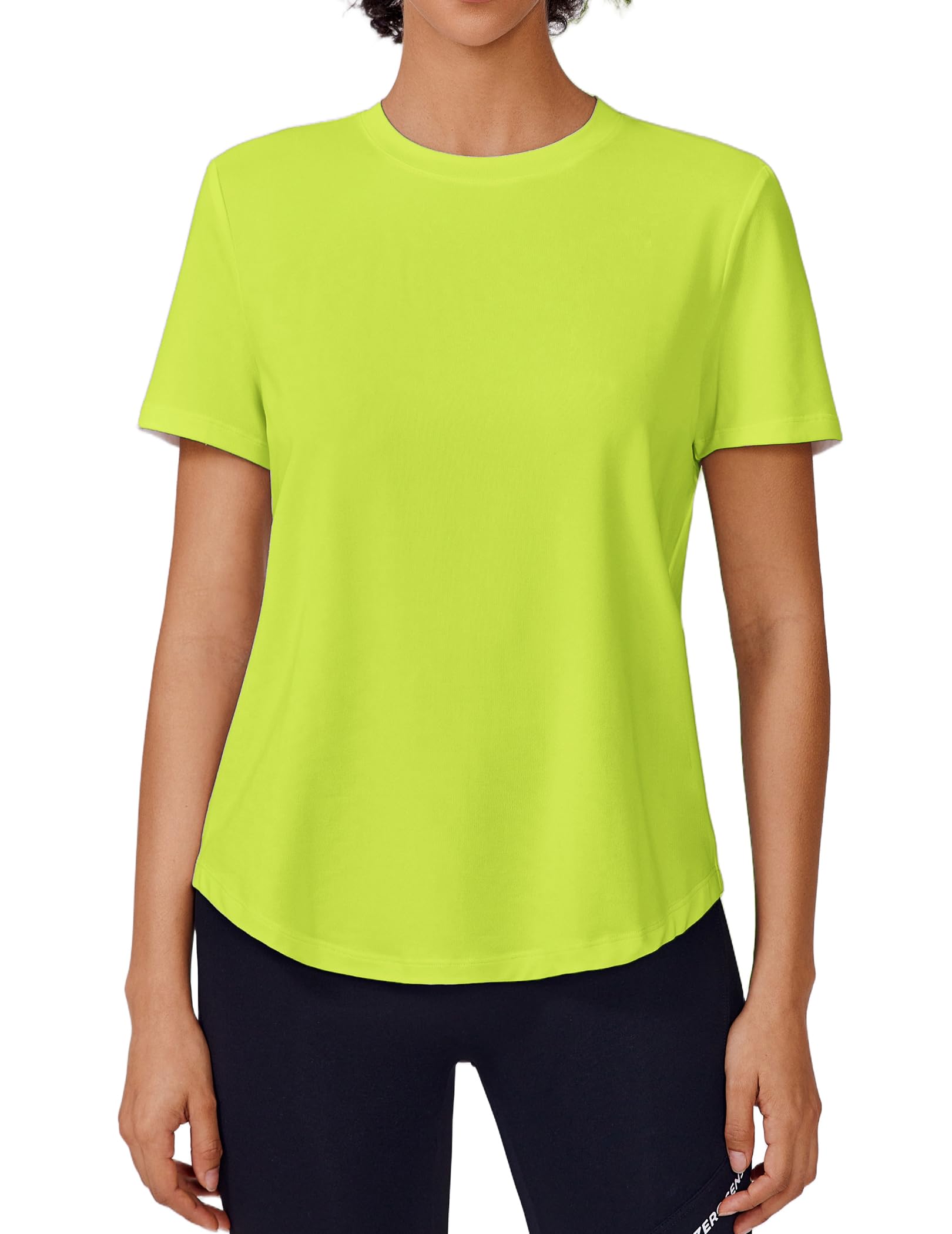 PINSPARK Soft Workout Tops for Women Short Sleeve UV Protection Shirt Quick Dry Athletic Hiking Travel Basic Tee Shirts