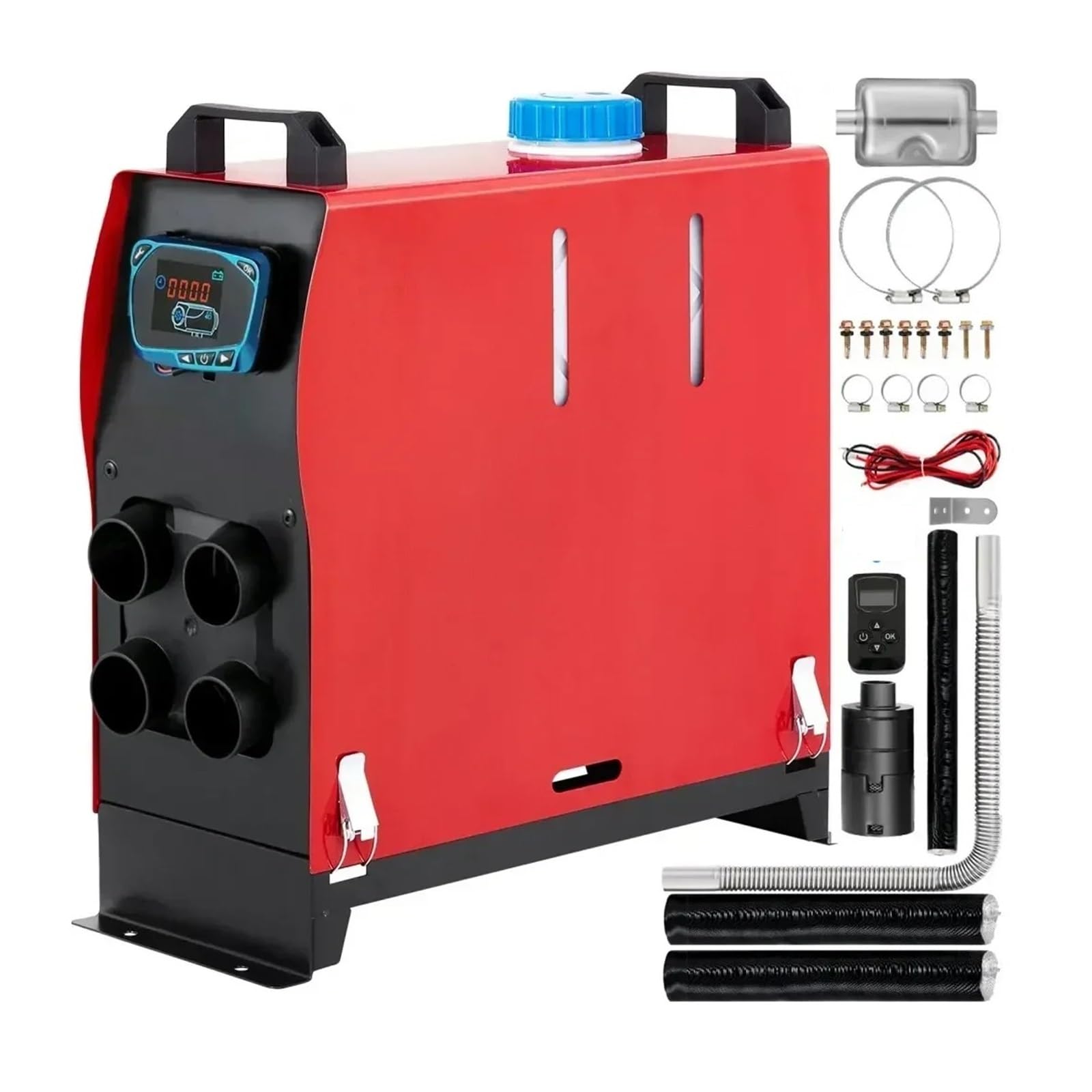 samochodowy Nagrzewnica Ogrzewacz powietrza na olej napędowy 5 kW, 12 V, wielofunkcyjny, ogrzewanie postojowe, 4 otwory, monitor LCD, szybkie nagrzewanie Nagrzewnica postojowa