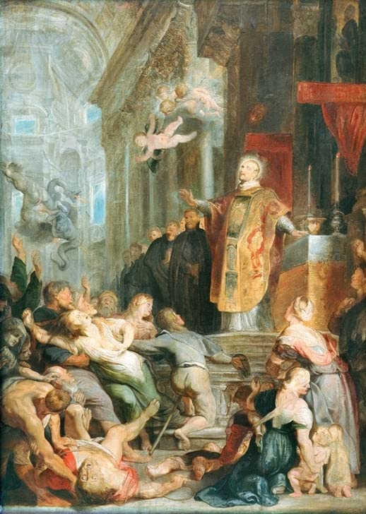 Affiche Les Miracles de Saint Ignace de Loyola par Rubens, Poster d'Art Mural 60x90cm