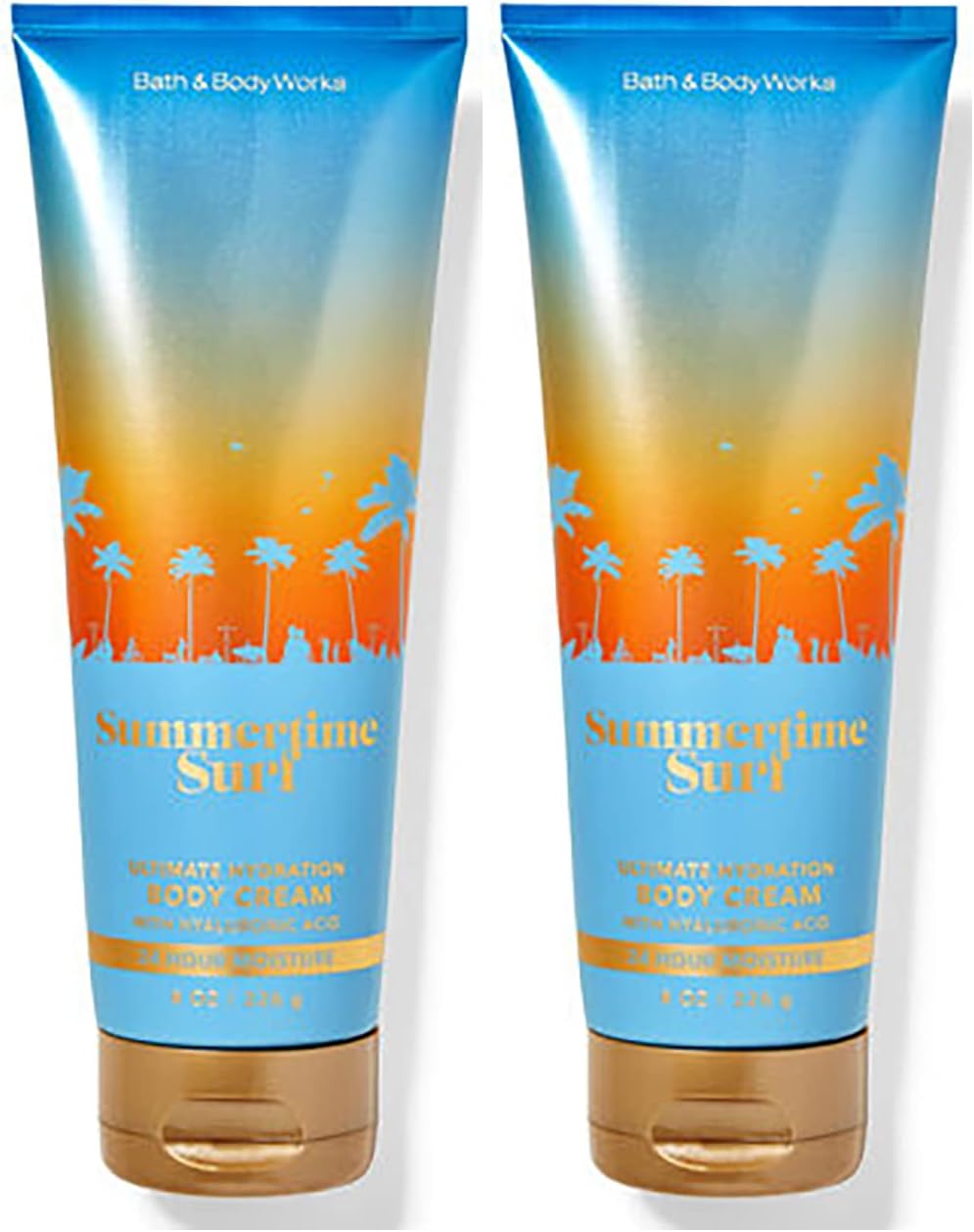 Bath & Body Works and Summertime Surf 2 Pack Ultra Shea Cream 8 Oz. Gift Set (Summertime Surf)