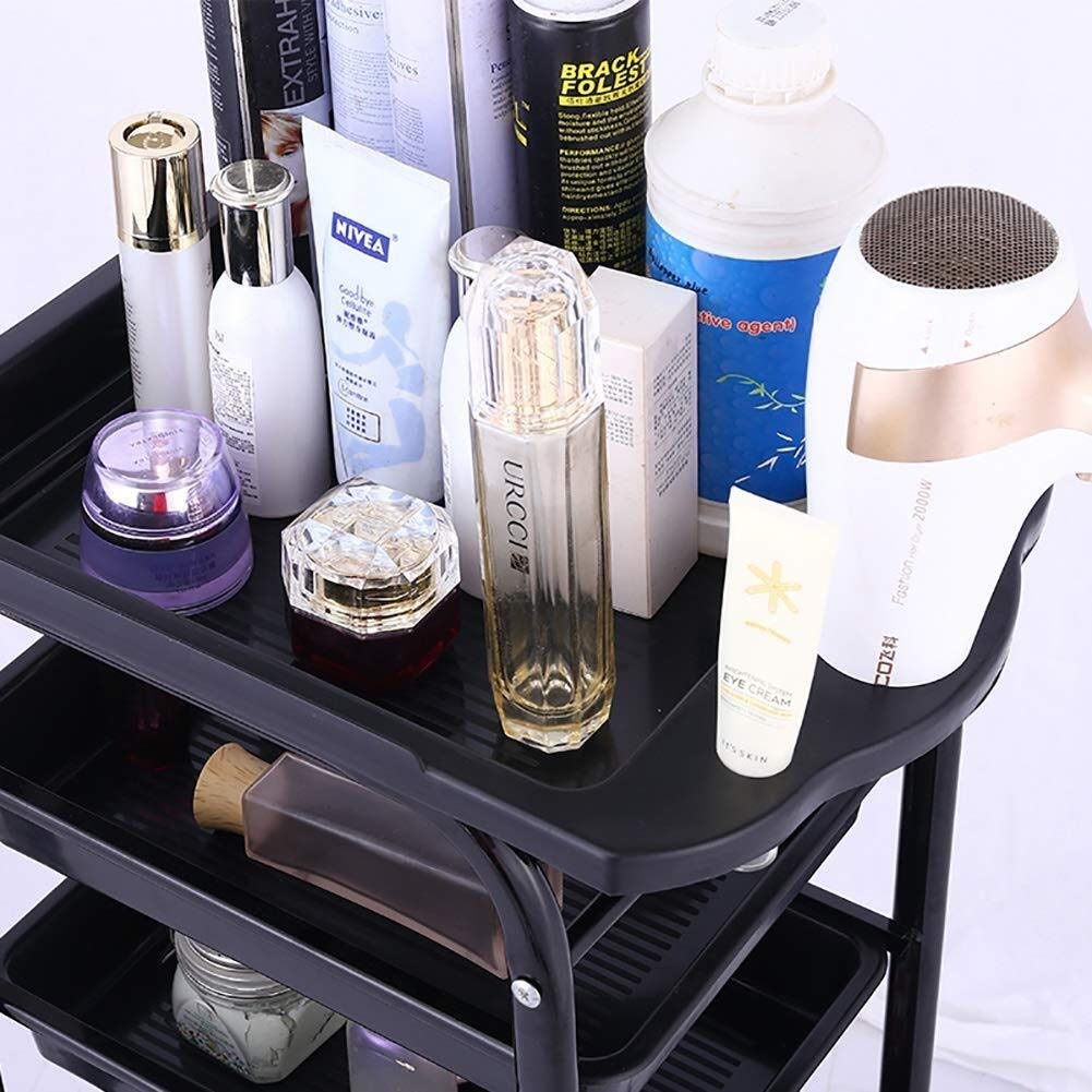 Generisch Friseurwagen, Kosmetikwagen, Kosmetikwagen, Kosmetikwagen aus Metall, abnehmbare Schublade, rollendes Spa-Friseurtablett mit Rädern, mobiles Allzweckwerkzeug für Salons, Salontrolley