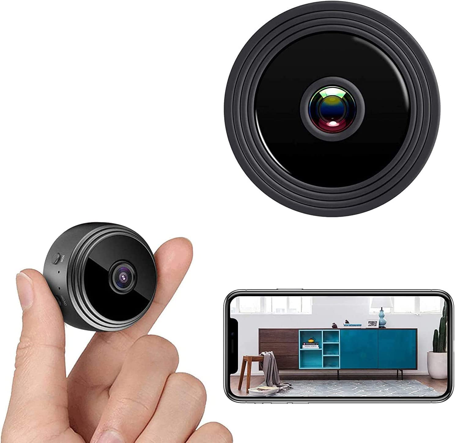 2022 Hidden Camera Detector - Wireless Mini WiFi Camera 1080P for Home Office Security, Indoor Camera with Motion Detection Night Vision,Car Cameras for Surveillance