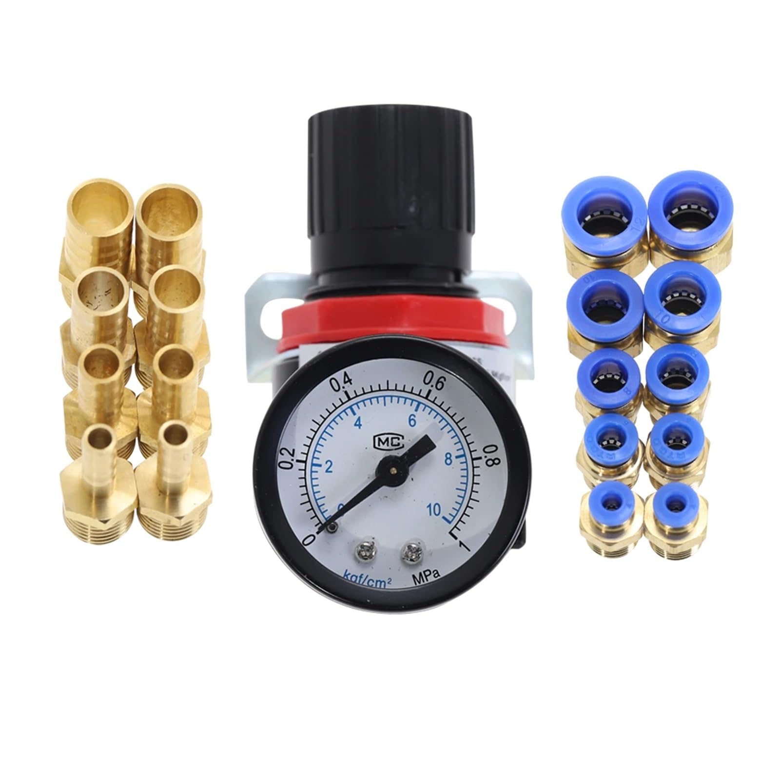 AR2000 1/4 "Gewinde BSP Pneumatische Luft Kompressor Druckregler Reduktion Ventil 4MM 6MM 8MM 10MM 12MM Anschluss Armaturen(AR2000 w PC10mm)