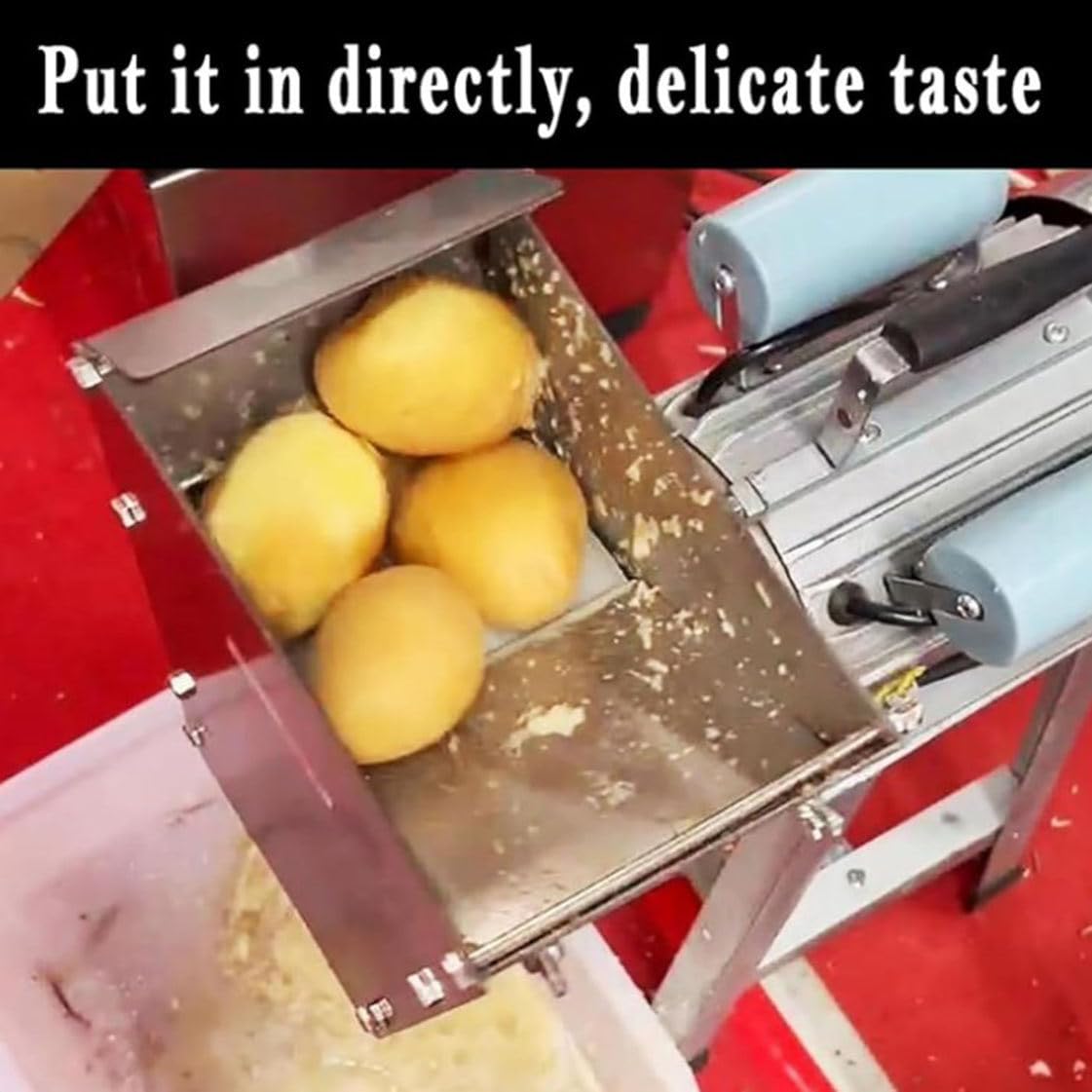 Elektrischer Kartoffelstampfer, 1100 W Edelstahl-Kartoffelpresse-Mahlrad, glatt, zart und wohlschmeckend, 100–200 kg/h Leistung und zeitsparend, für Knoblauch, Tomaten