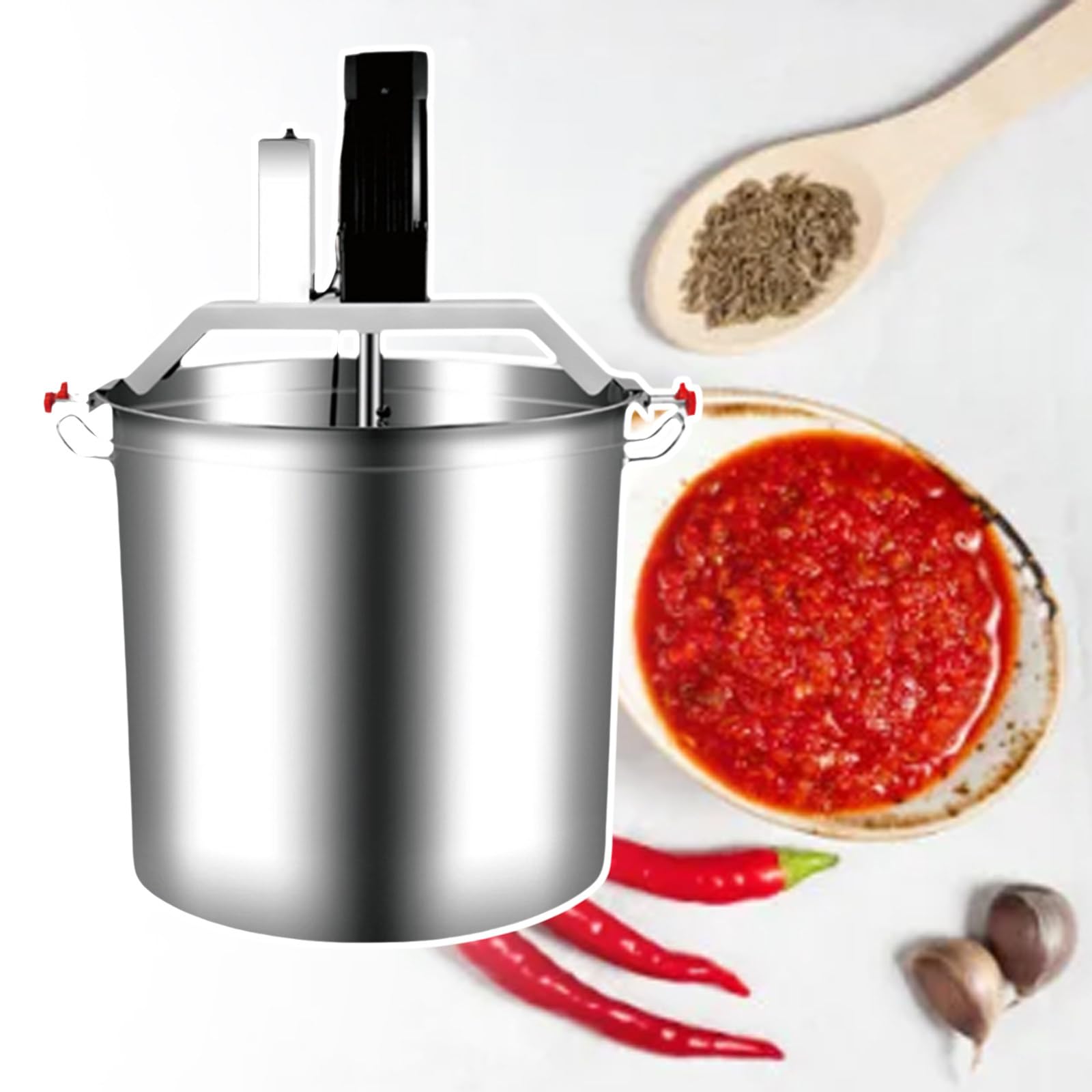SENJINGHUA 40L/80L/140L Automatic Food Mixer, 180W Stainless Steel Electric Mixer, Food Mixer Pot, Seasoning Bottom Soup Sauce Stirrer,80L-220V