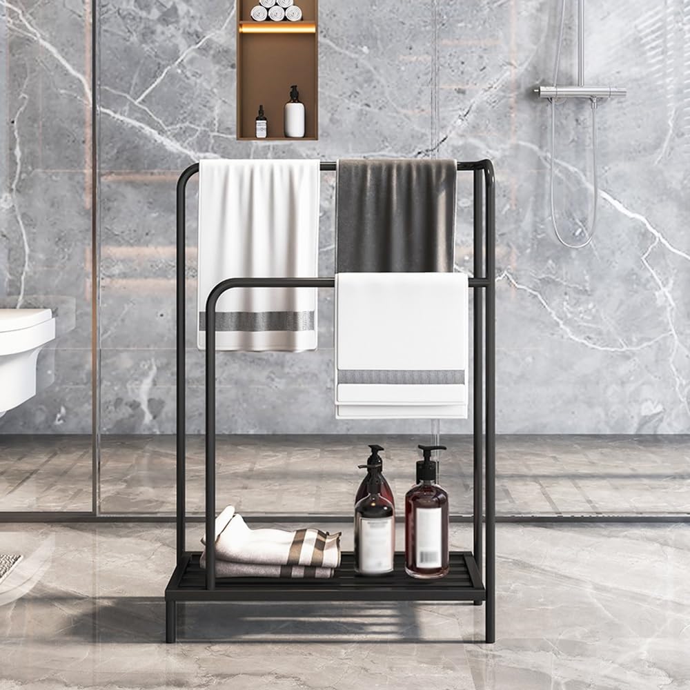 Portasciugamani da Terra Portasciugamani da Terra Portasciugamani da Bagno for la casa Portasciugamani da Bagno di Lusso Leggero Portasciugamani Senza punzonatura Portasciugamani(Bianco)