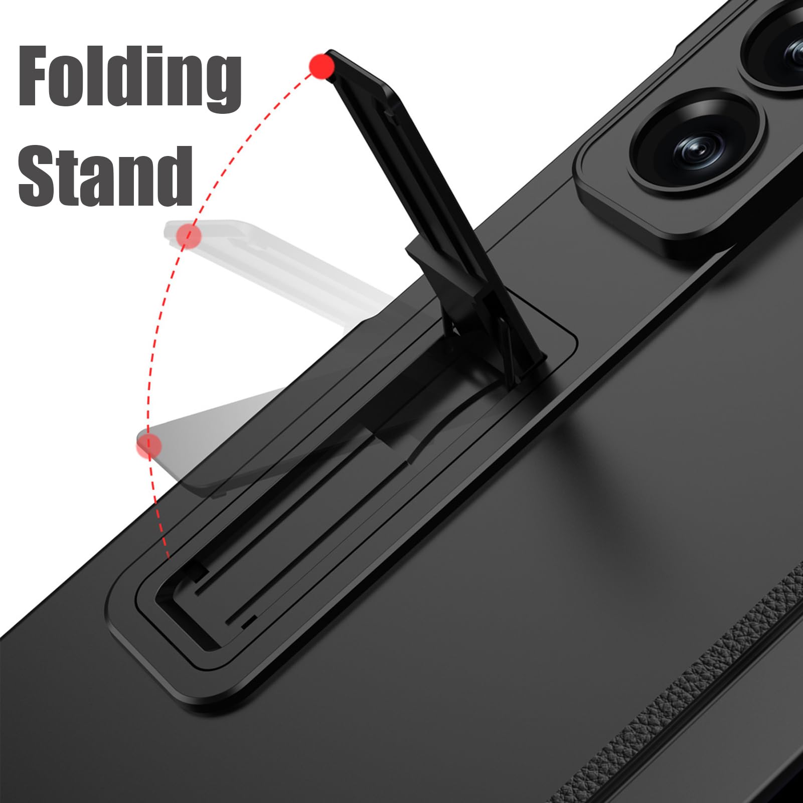Smukłe etui do Samsung Galaxy Z Fold 8 Ultra, ochrona ekranu matowego etui odporne na zarysowania regulowany stojak powłoka, złote