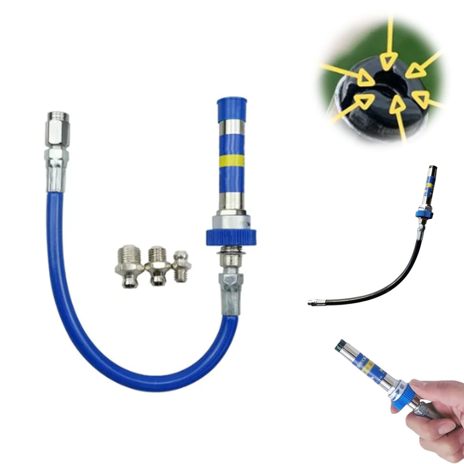 High Pressure Grease Coupler,Lube Pro Plus High Pressure Grease Coupler,Grease Fittings Extensions,Heavy-Duty Grease Gun Coupler Fits All Grease Guns,Grease Gun Coupler Adapter for Tight Spaces (1pcs)