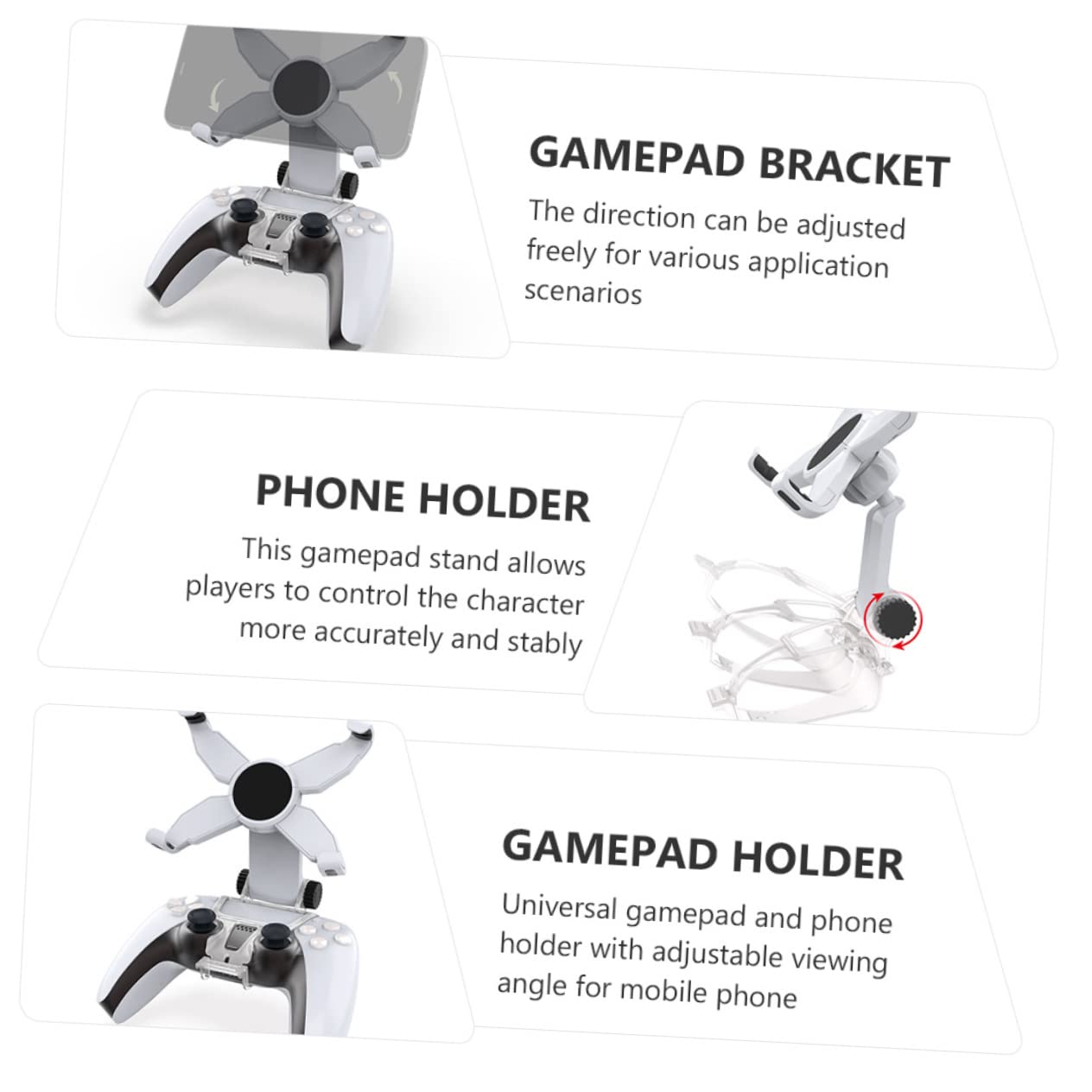 Angoily 2pezzi Supporto Per Gamepad e Smartphone Base Ergonomica Per Giocatori Compatibile Altri Controller Maggiore Stabilità e Precisione Nel Gioco