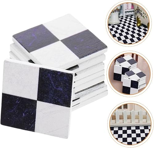 Miniatura 6 de SAFIGLE 135 piezas de suelo de madera simulada para casa de muñecas, adornos para muebles de 1 a 12 escalas, muebles de madera, accesorios de casa