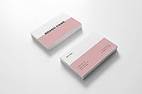 Vista 2 de Tarjetas de visita personalizadas de alta calidad de 3.5 x 2 pulgadas, 100 tarjetas, diseño personalizable con textura tejida y patrón de cheques