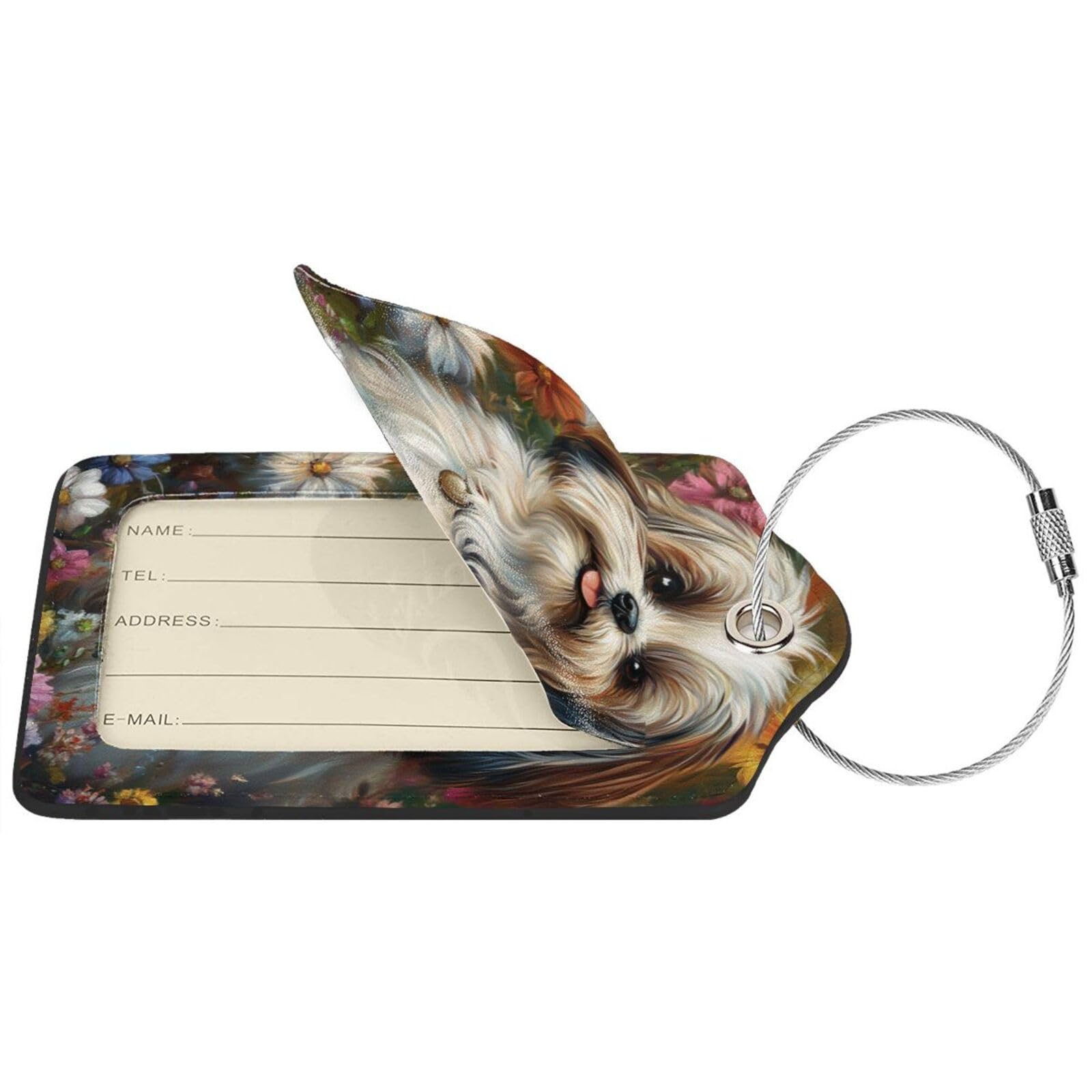 Amazon.com: Shih Tzu Dog Luggage Tag for Suitcase 2 Pack Leather