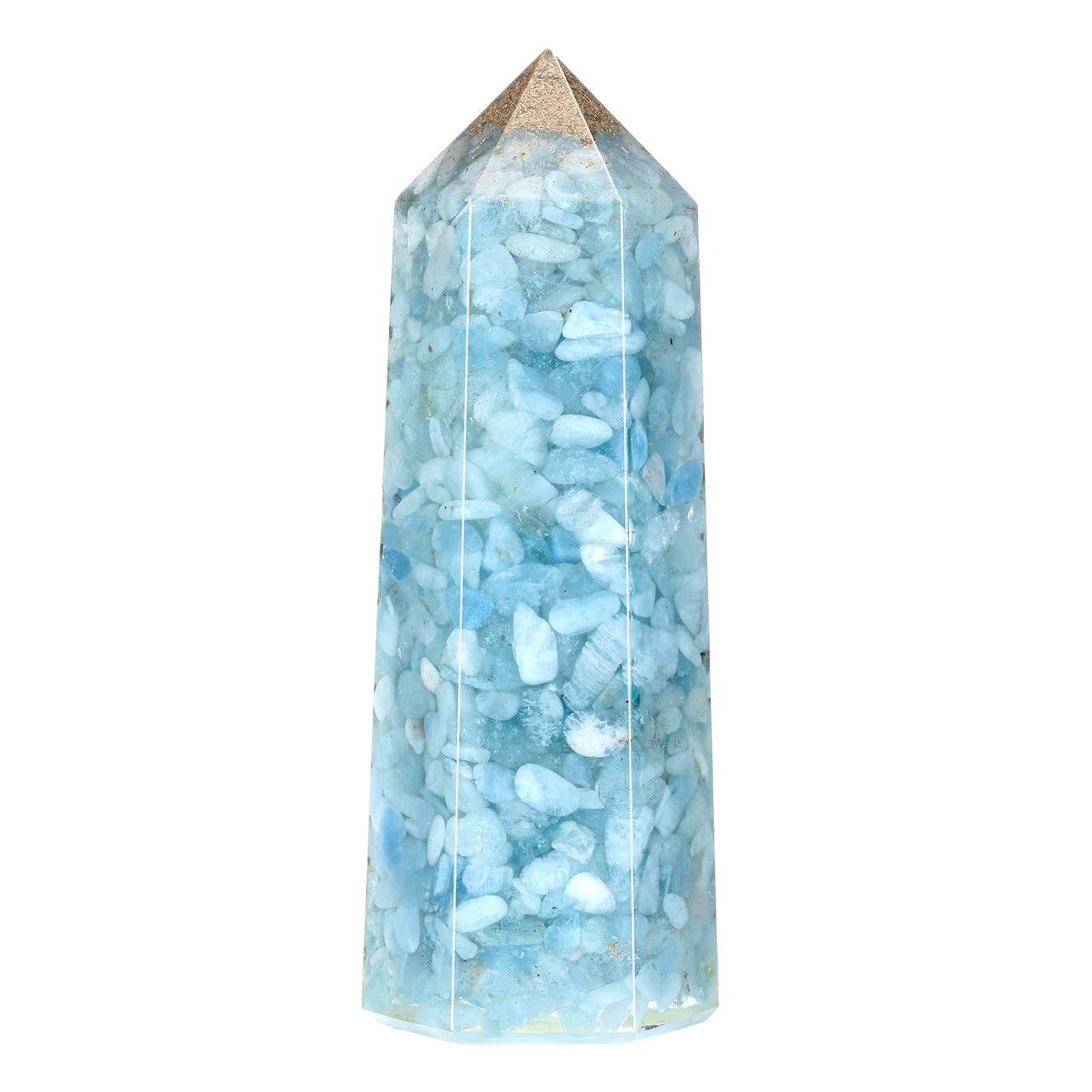 Jovivi Healing Crystal Wands Aquamarine Healing Stones 6 Faceted Reiki Chakra Stones Meditation Therapy Home Decor 3.5"-3.7"
