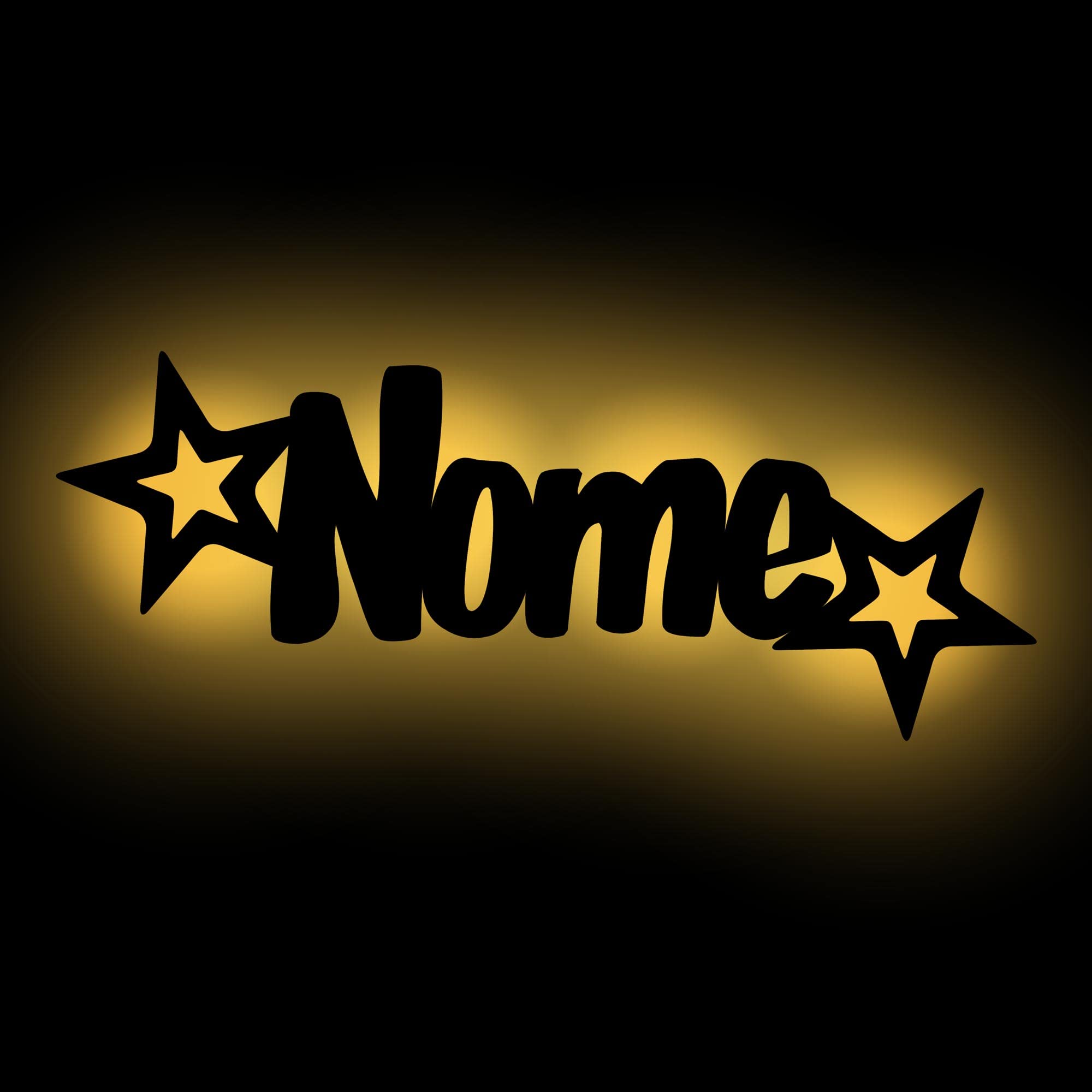 Luce Notturna A Forma Di Cuore Con Nome - Regalo D'Amore In Legno Handmade