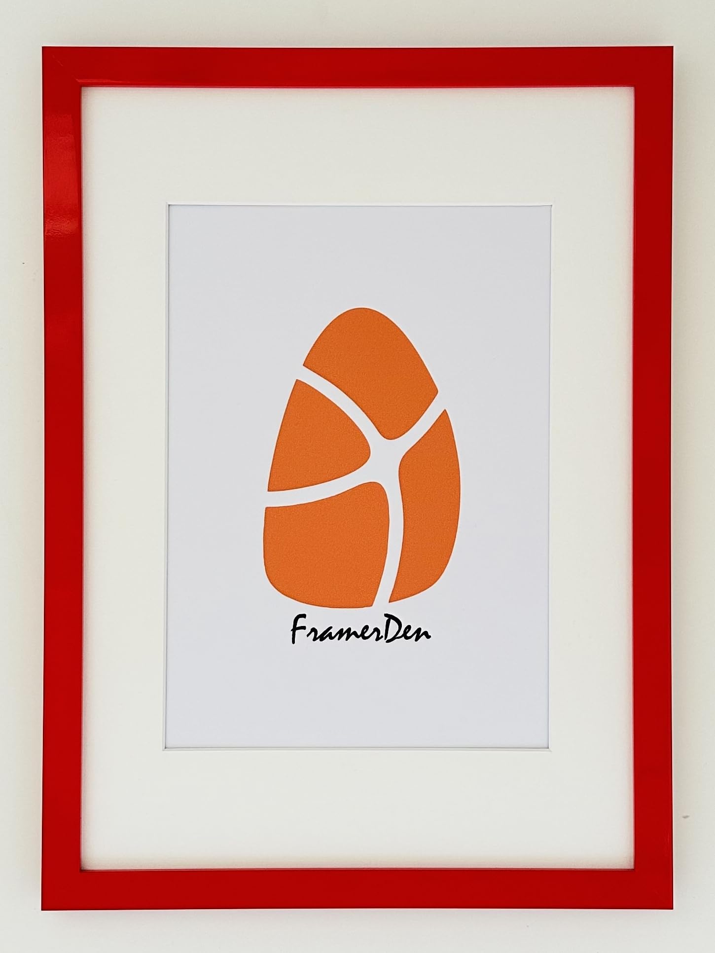 FramerDen® Red A4 Mount for A5 Rainbow Colours Poster Picture Frame Fits 21x14.85cm Size Poster Photo Artwork Print, Portrait & Landscape Wall Mountable & Tabletop, Perspex Front and MDF backing