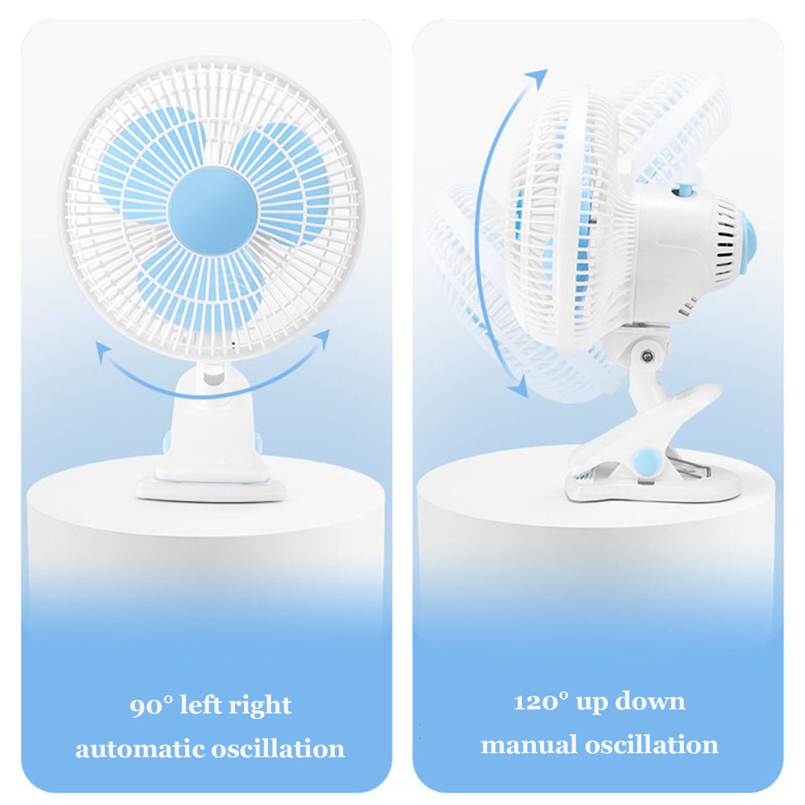 Generico Ventilatore a Clip da 9" –Mini Ventilatore Portatile da scrivania con Morsetto,Ventilatore Portatile con Spina e 2 velocità,Testina Regolabile e Girevole, per casa, Ufficio, Comodino, Cucina |
