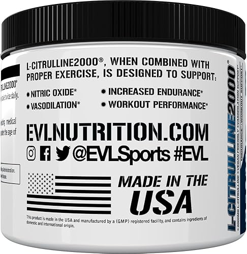 Miniatura 5 de L-Citrulline2000 Polvo de óxido nítrico para antes del entrenamiento, polvo de citrulina L de alta resistencia para mayor fuerza muscular y bombas