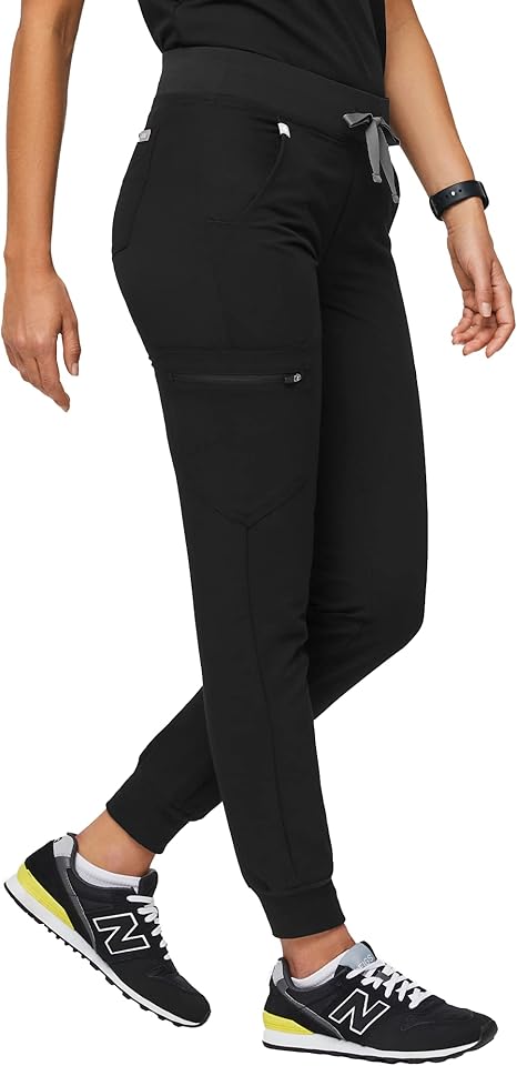 FIGS Zamora Jogger Scrub Pants for Women — Slim Fit, 6 Pockets, Yoga Waistband, Ribbed Ankle Cuffs, Anti-Wrinkle