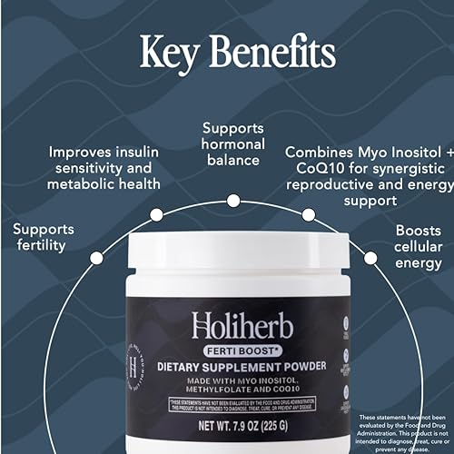 Miniatura 2 de Holiherb Myo Inositol (0.14 oz) + Folato de metilo + CoQ10 (100 mg)  Suplemento en polvo  50 días