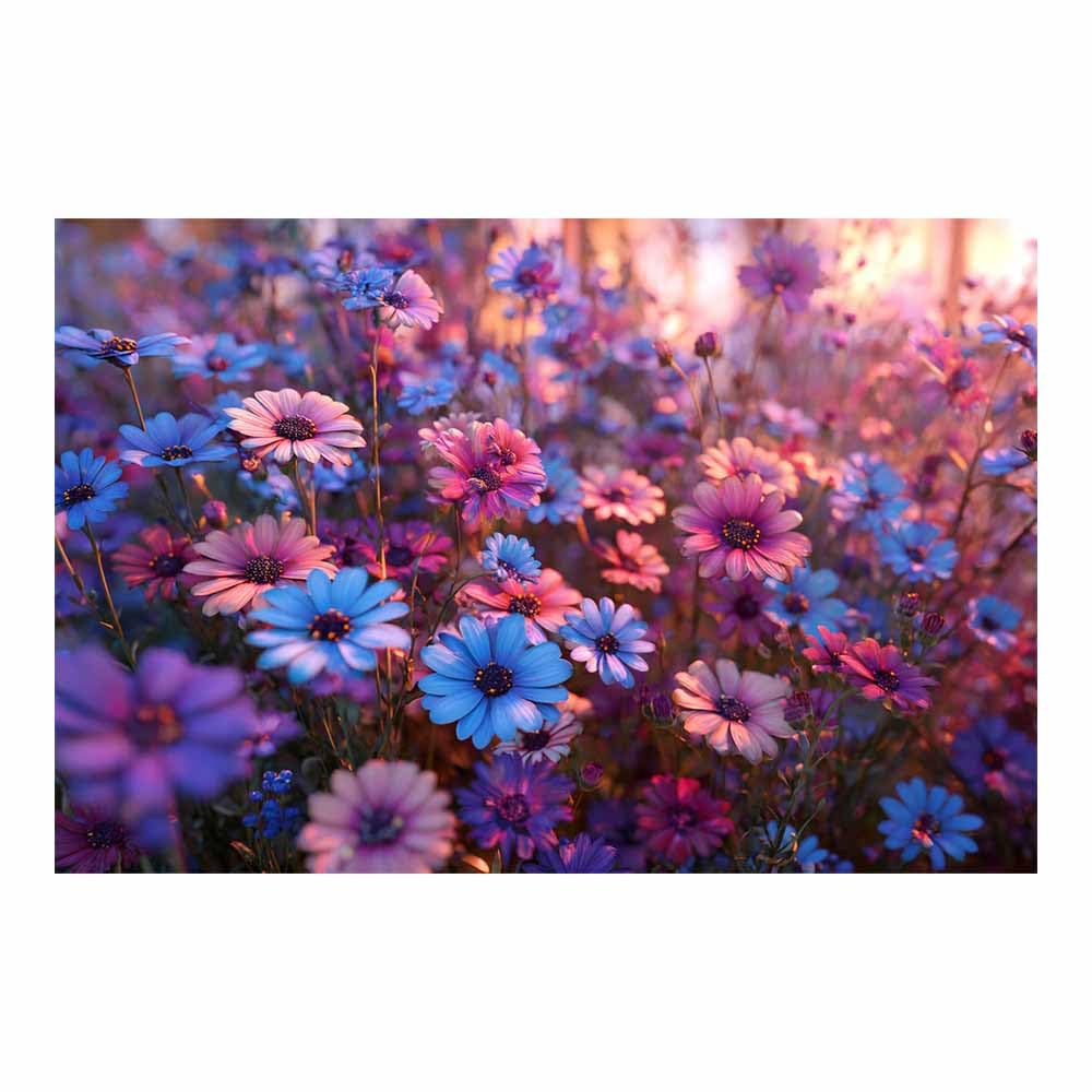 ZAMAEIU Nature Landscape Canvas Wall Art Flowers fields clusters posters picture, Modern Wall Decor, for Bedroom, Office, Living Room, Corridor, classroom(pink)-30x50cm Unframed