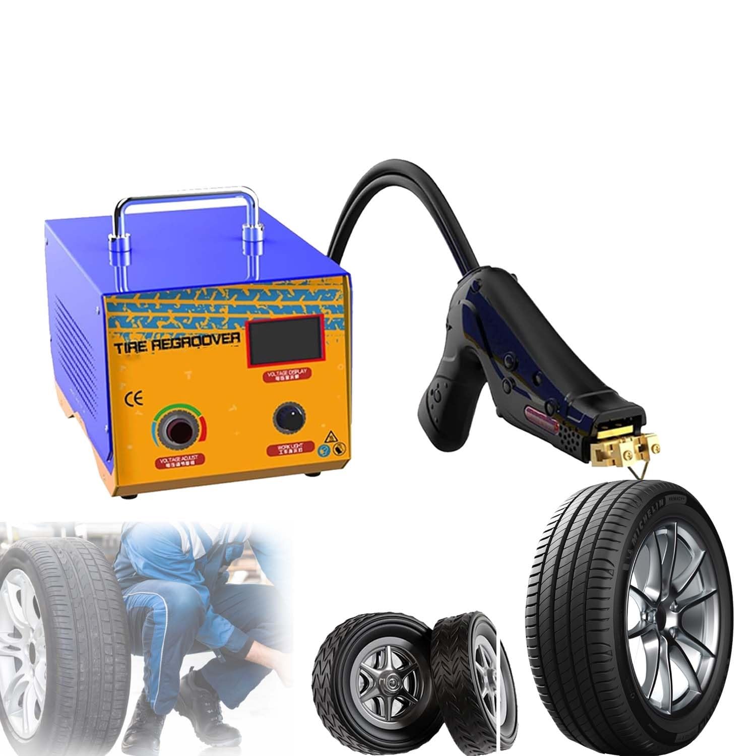 Máquina Ranuradora De Neumáticos 1000W Profesional Con 20 Cuchillas U/V, Ancho 2-14mm, Profundidad 9-14mm, Regroover Para Ruedas De Camión, Coche, ATV Y Neumáticos Industriales