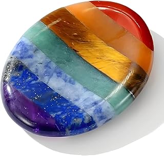 LAJUP Cristaux de Guérison Naturels,Guador 7 Chakra Pierre Precieuse Cristal Thérapeutique de Lithothérapie Pierre de Guérison de Sept Couleurs Pierre de L'anxiété Pierre de Guérison