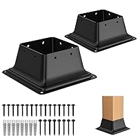 Vista 8 de Base para poste 4x4 20 piezas, soporte/bracket interno de 3.6"x3.6" de acero resistente con recubrimiento en polvo apto para anclaje de poste