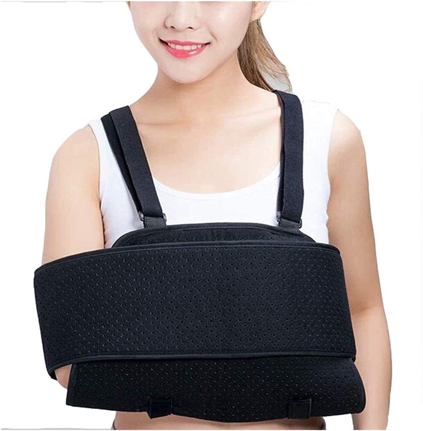 Inmovilizador de Hombro con Cabestrillo de Brazo portátil, Soporte de Brazo de Codo Izquierdo Derecho Soporte de Soporte de Manguito de rotador Ajustable para Huesos fracturados Rotos, disl
