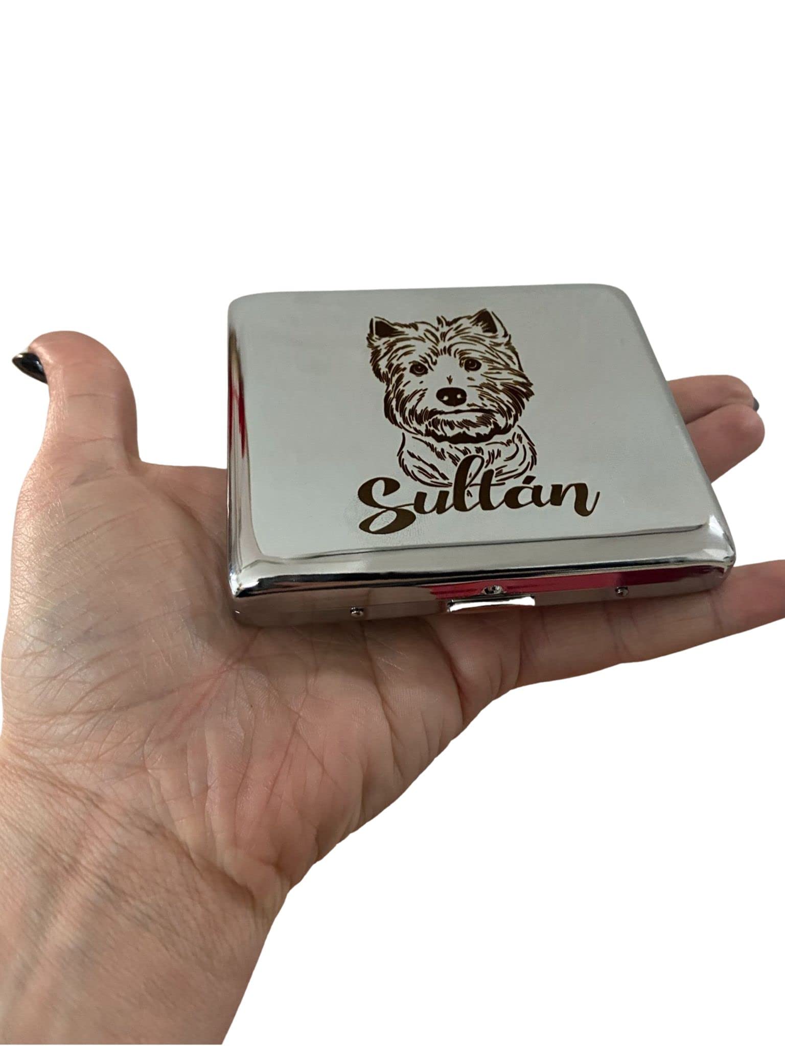 Pitillera tabaco personalizada metalica grabada - Porta cigarrilos metalico - Pitillera plata elegante guarda tabaco - Grabado a laser - Regalo original y personalizado para fumadores unisex