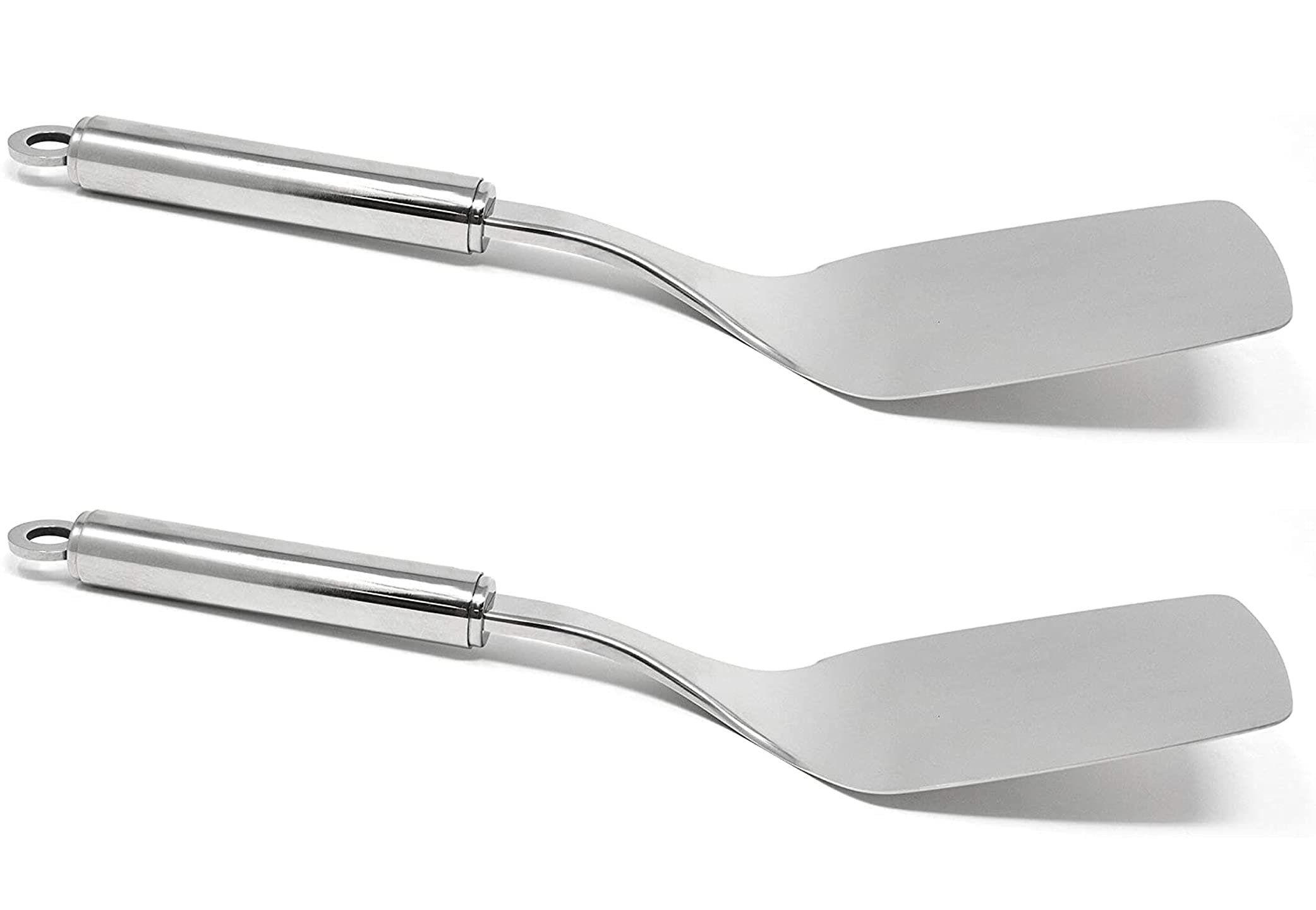 Kuber Industries Stainless Steel Spatula-Pack of 2 (Silver)
