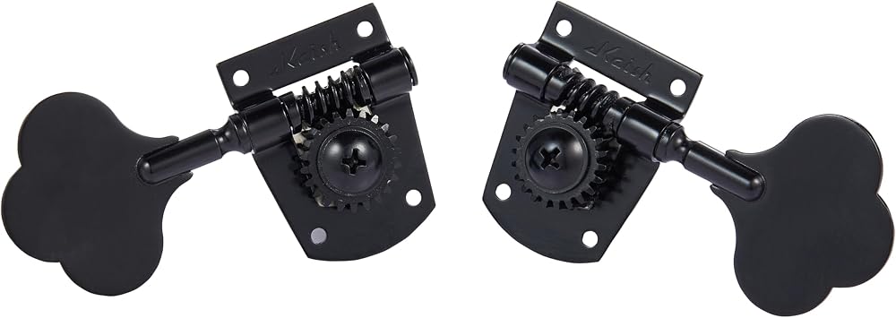 Cloverleaf 5 String Bass Guitar Tuners Bass Tuning Machine Heads 5 String Bass Tuning Keys Pegs for American Standard/Highway One Series JB Jazz Bass/PB Precision Bass Black 4R1L